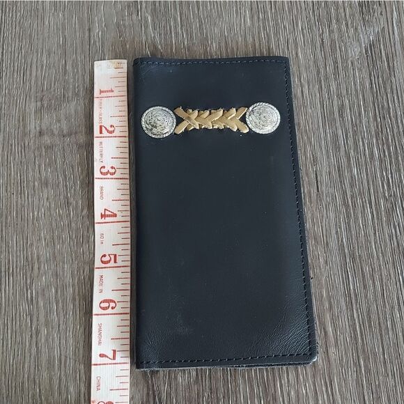 Black Leather Western Wallet with Conchos - Picture 4 of 5
